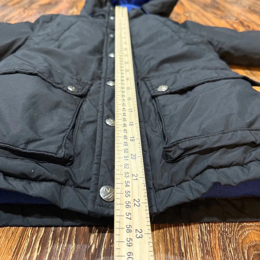 Nautica Boys Size 7 Black Hooded Winter Parka Jacket Fleece Lined Heavy Coat